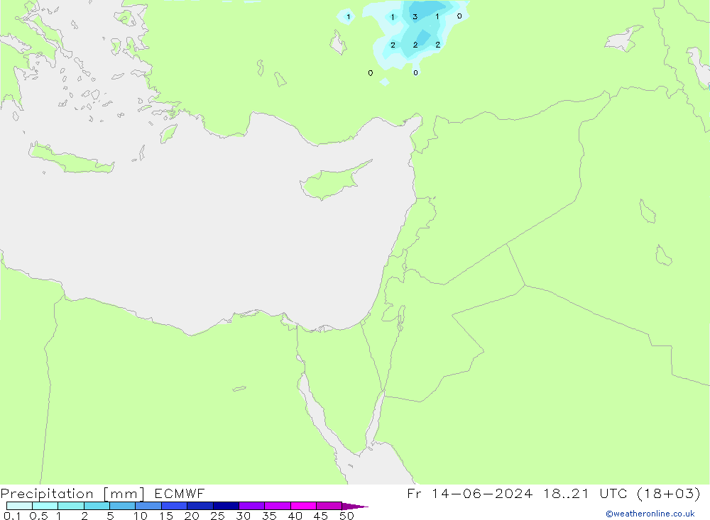 Precipitazione ECMWF ven 14.06.2024 21 UTC