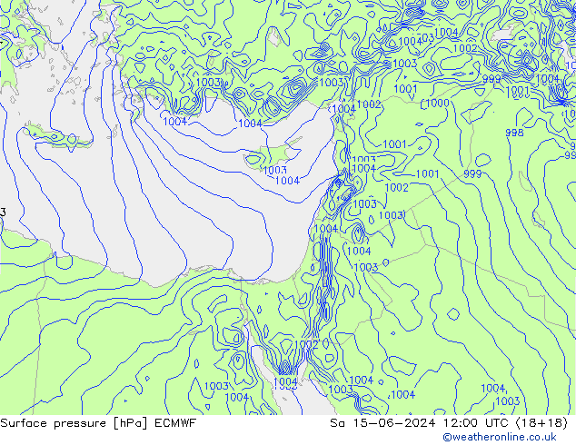 pressão do solo ECMWF Sáb 15.06.2024 12 UTC
