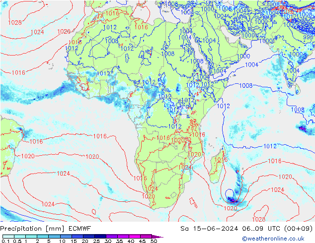Neerslag ECMWF za 15.06.2024 09 UTC