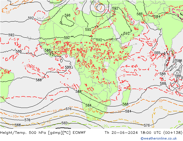 Z500/Rain (+SLP)/Z850 ECMWF gio 20.06.2024 18 UTC