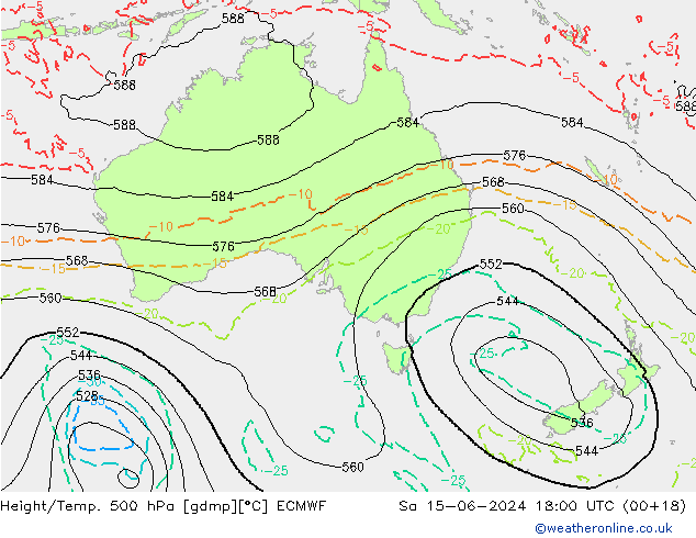 Z500/Rain (+SLP)/Z850 ECMWF sam 15.06.2024 18 UTC