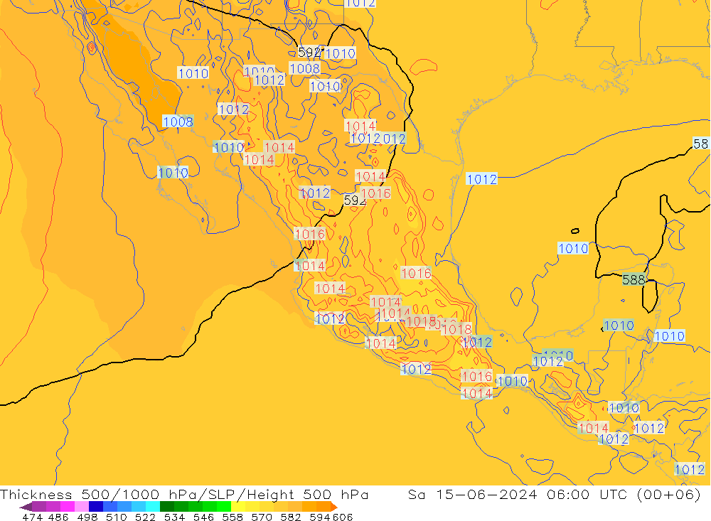 Thck 500-1000hPa ECMWF Sáb 15.06.2024 06 UTC