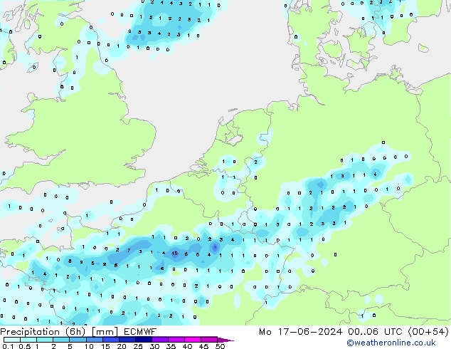 Z500/Rain (+SLP)/Z850 ECMWF Mo 17.06.2024 06 UTC