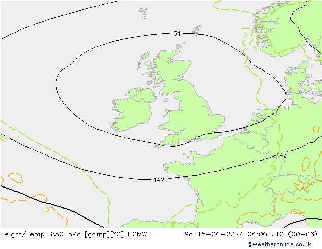 Z500/Rain (+SLP)/Z850 ECMWF sab 15.06.2024 06 UTC