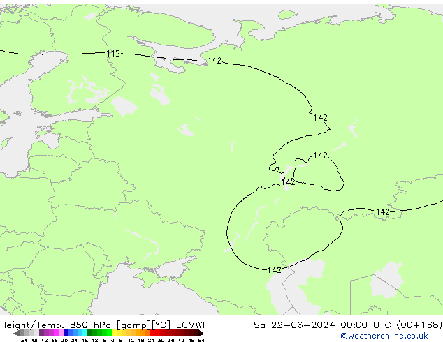 Height/Temp. 850 hPa ECMWF Sa 22.06.2024 00 UTC