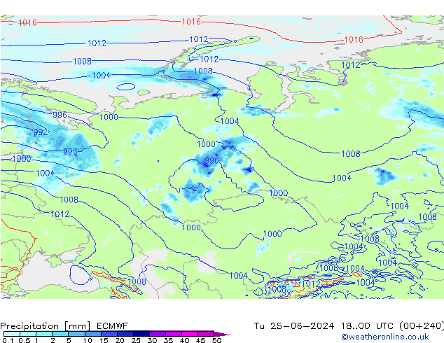 Neerslag ECMWF di 25.06.2024 00 UTC