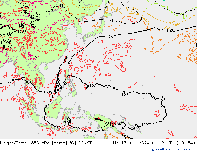 Z500/Rain (+SLP)/Z850 ECMWF Po 17.06.2024 06 UTC