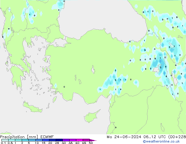 Precipitation ECMWF Mo 24.06.2024 12 UTC