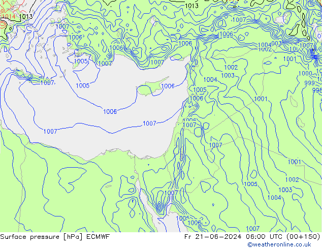 ciśnienie ECMWF pt. 21.06.2024 06 UTC