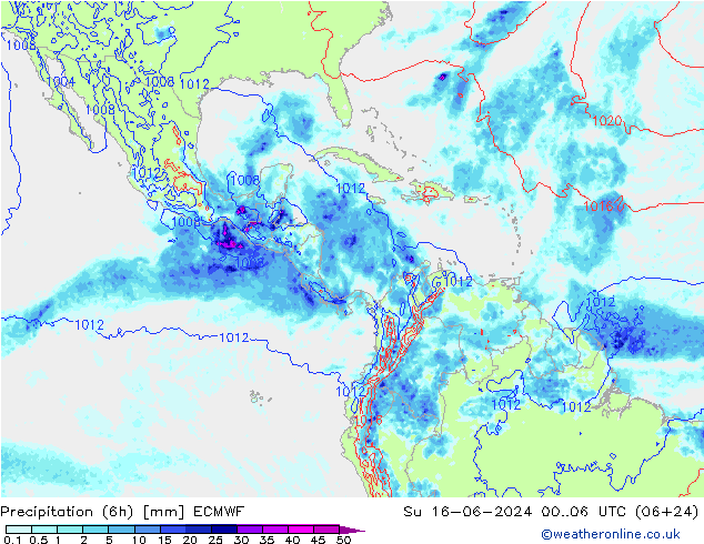 Z500/Rain (+SLP)/Z850 ECMWF Dom 16.06.2024 06 UTC