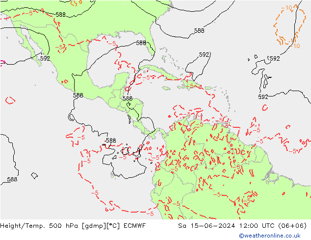 Z500/Rain (+SLP)/Z850 ECMWF Sa 15.06.2024 12 UTC