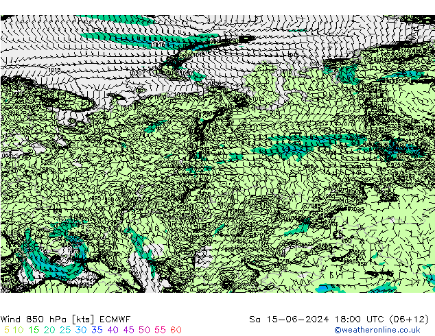 Vento 850 hPa ECMWF sab 15.06.2024 18 UTC