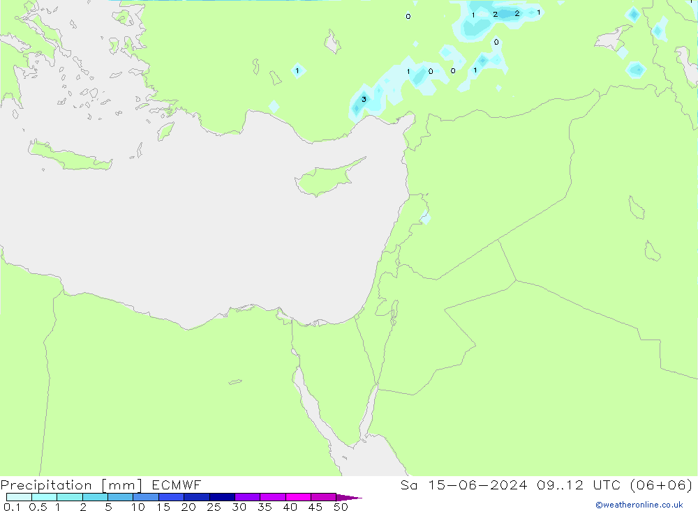 Precipitation ECMWF Sa 15.06.2024 12 UTC