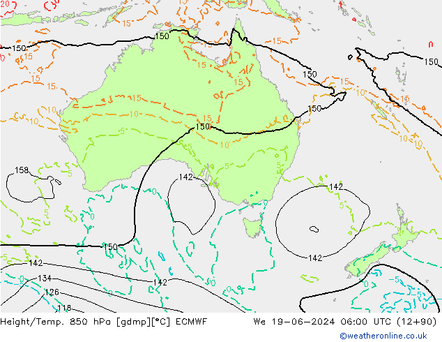 Z500/Rain (+SLP)/Z850 ECMWF  19.06.2024 06 UTC
