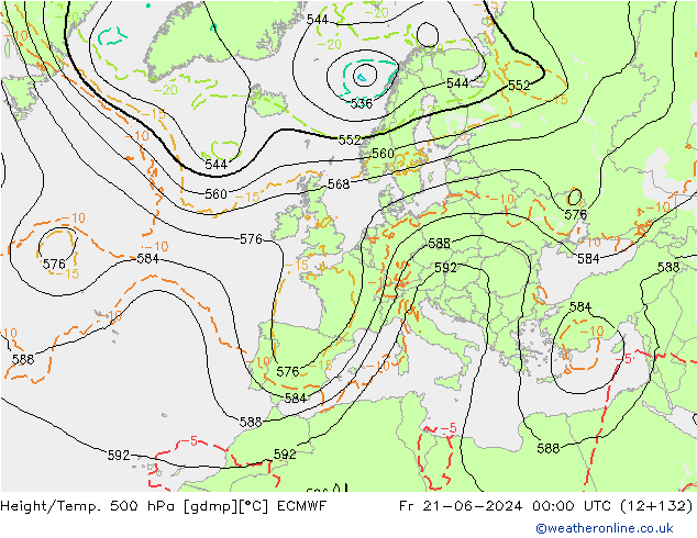 Z500/Rain (+SLP)/Z850 ECMWF ��� 21.06.2024 00 UTC