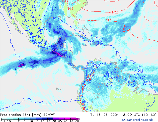 Z500/Rain (+SLP)/Z850 ECMWF Ter 18.06.2024 00 UTC