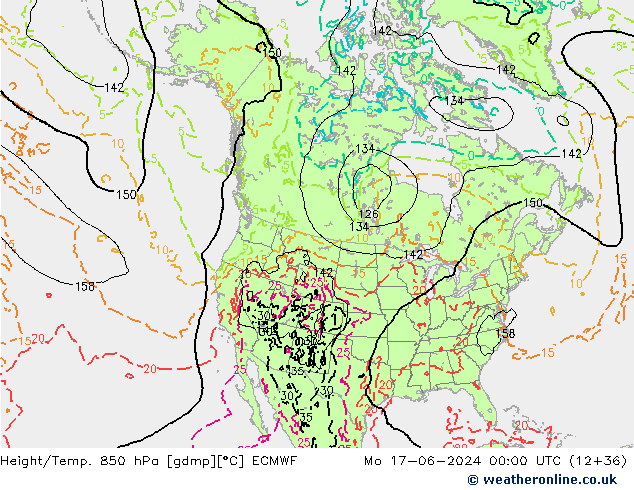 Z500/Rain (+SLP)/Z850 ECMWF пн 17.06.2024 00 UTC