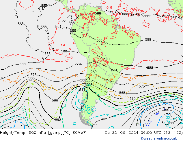 Z500/Rain (+SLP)/Z850 ECMWF So 22.06.2024 06 UTC