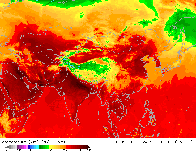 Temperatura (2m) ECMWF mar 18.06.2024 06 UTC