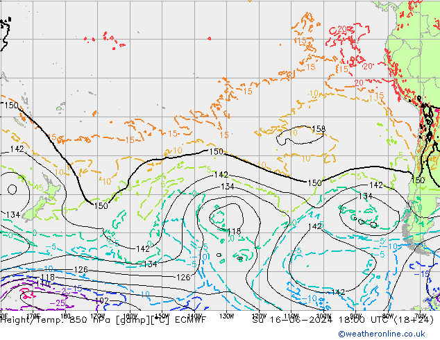 Géop./Temp. 850 hPa ECMWF dim 16.06.2024 18 UTC