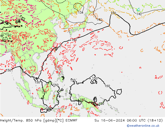 Z500/Rain (+SLP)/Z850 ECMWF Вс 16.06.2024 06 UTC