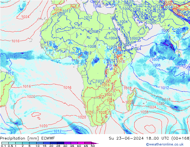 Precipitation ECMWF Su 23.06.2024 00 UTC