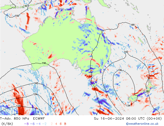 T-Adv. 850 hPa ECMWF dim 16.06.2024 06 UTC