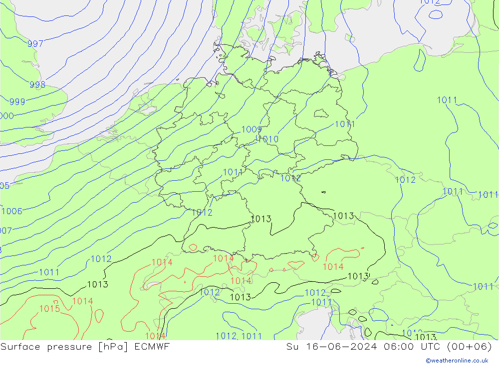 ciśnienie ECMWF nie. 16.06.2024 06 UTC