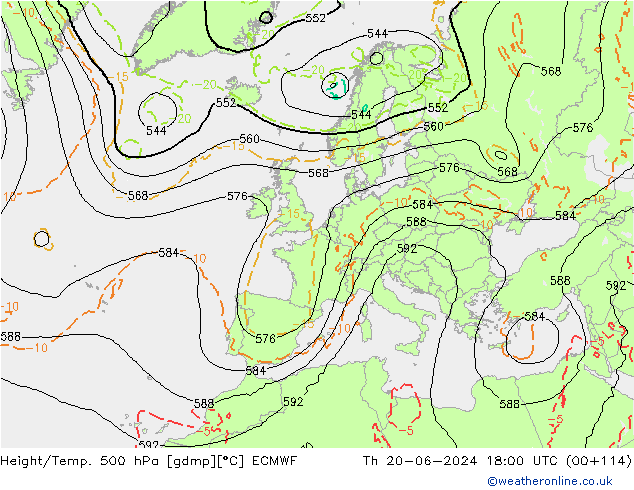 Z500/Rain (+SLP)/Z850 ECMWF Do 20.06.2024 18 UTC