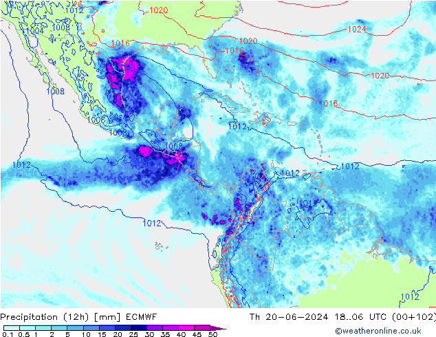 Precipitazione (12h) ECMWF gio 20.06.2024 06 UTC