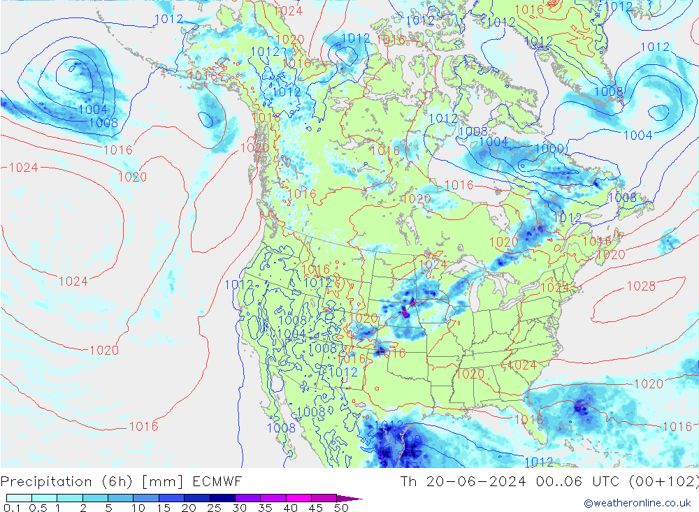 Z500/Rain (+SLP)/Z850 ECMWF czw. 20.06.2024 06 UTC