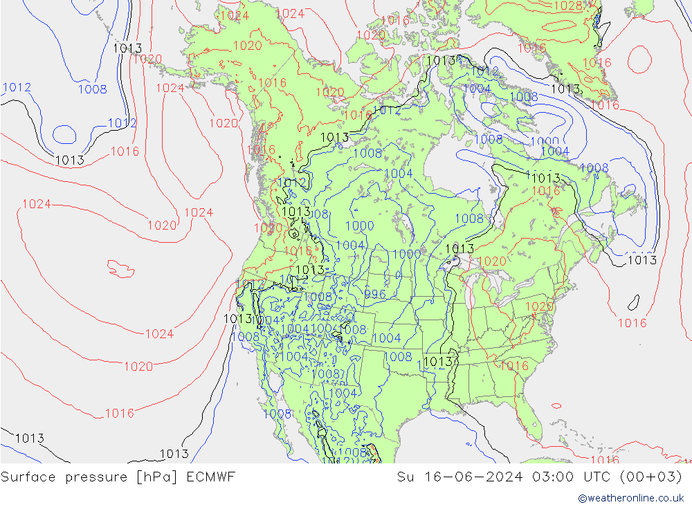 地面气压 ECMWF 星期日 16.06.2024 03 UTC