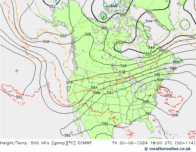 Z500/Rain (+SLP)/Z850 ECMWF чт 20.06.2024 18 UTC
