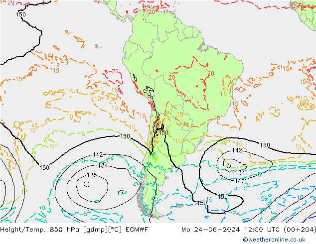 Z500/Rain (+SLP)/Z850 ECMWF Seg 24.06.2024 12 UTC