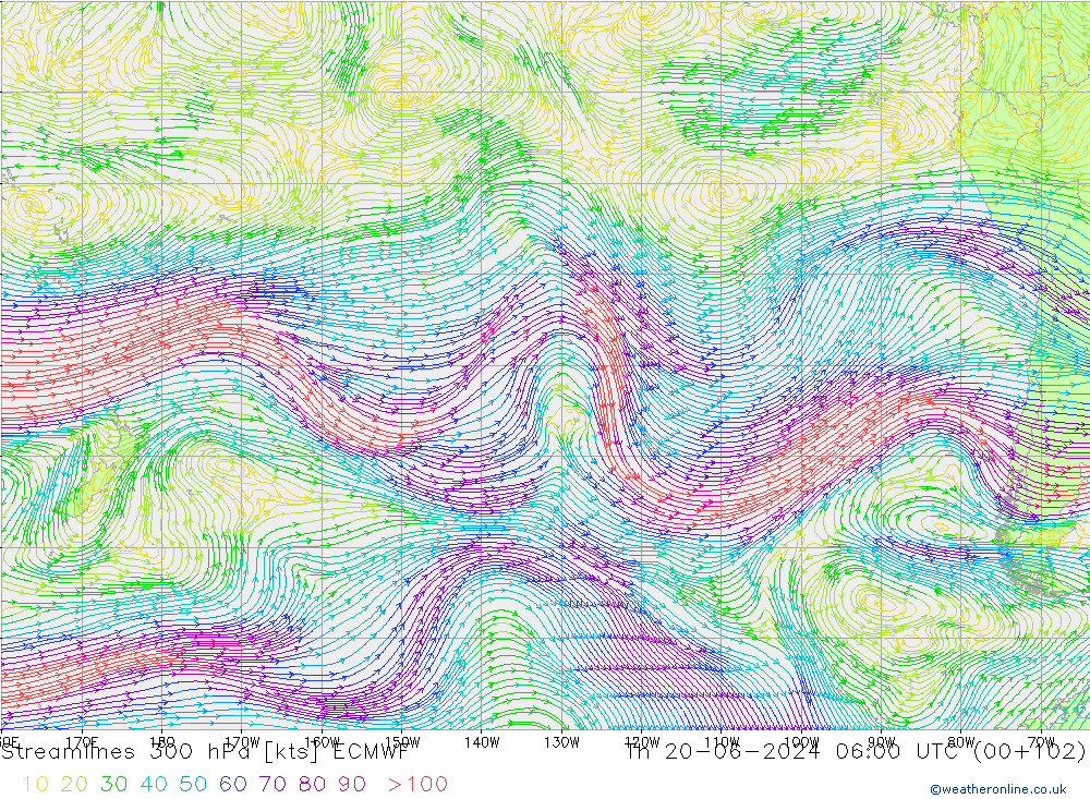 Rüzgar 300 hPa ECMWF Per 20.06.2024 06 UTC
