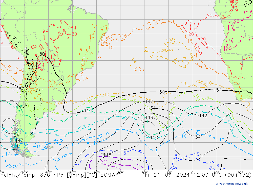 Z500/Rain (+SLP)/Z850 ECMWF пт 21.06.2024 12 UTC
