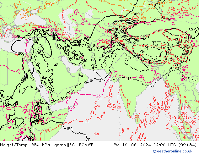 Z500/Rain (+SLP)/Z850 ECMWF mié 19.06.2024 12 UTC