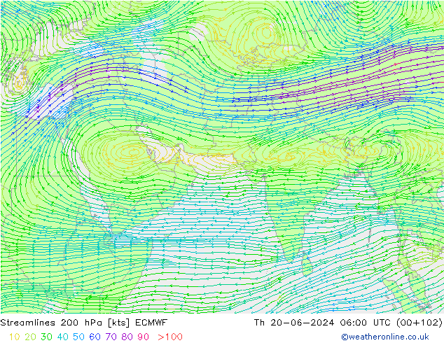 Rüzgar 200 hPa ECMWF Per 20.06.2024 06 UTC