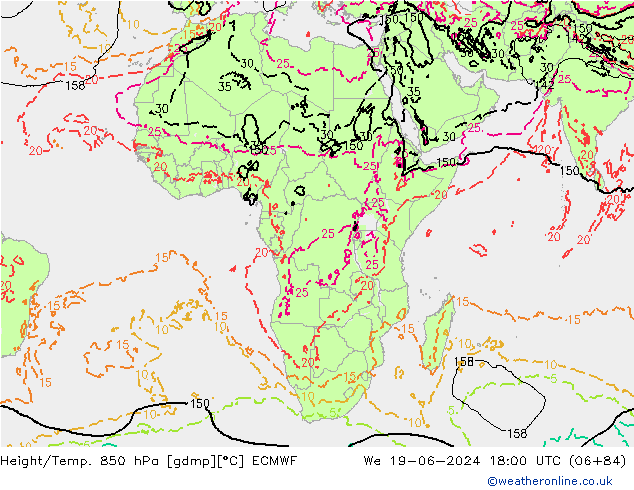 Z500/Rain (+SLP)/Z850 ECMWF mer 19.06.2024 18 UTC