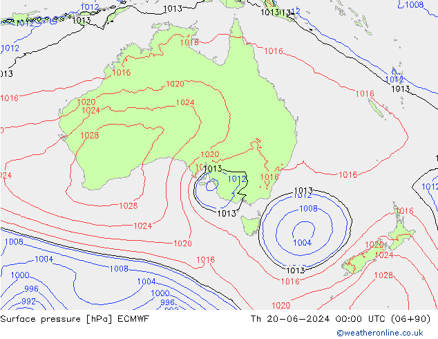 Yer basıncı ECMWF Per 20.06.2024 00 UTC