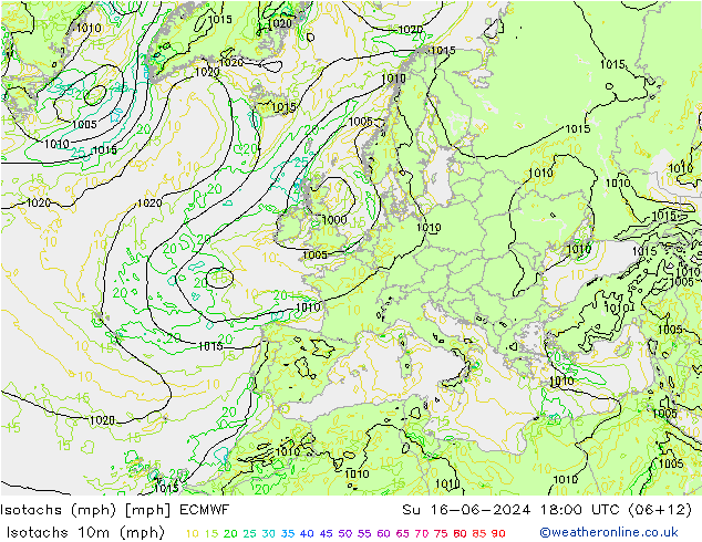 Izotacha (mph) ECMWF nie. 16.06.2024 18 UTC