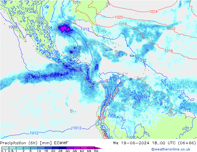 Z500/Regen(+SLP)/Z850 ECMWF wo 19.06.2024 00 UTC