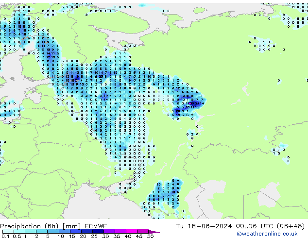 Z500/Yağmur (+YB)/Z850 ECMWF Sa 18.06.2024 06 UTC