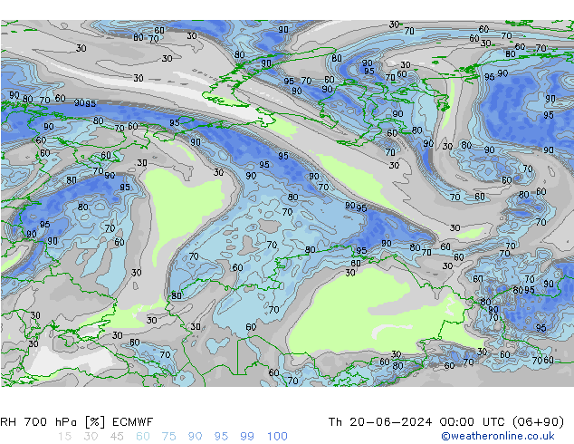 700 hPa Nispi Nem ECMWF Per 20.06.2024 00 UTC