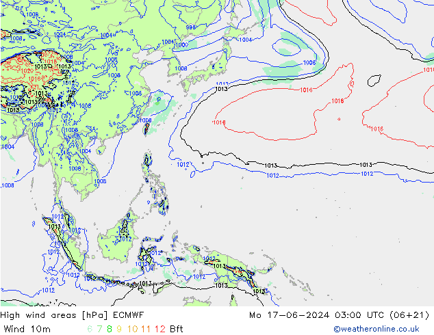 High wind areas ECMWF Po 17.06.2024 03 UTC