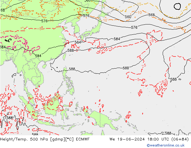 Z500/Rain (+SLP)/Z850 ECMWF We 19.06.2024 18 UTC
