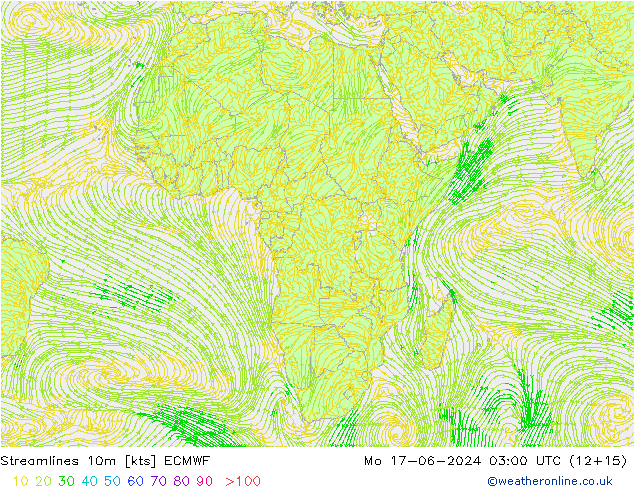 Linha de corrente 10m ECMWF Seg 17.06.2024 03 UTC
