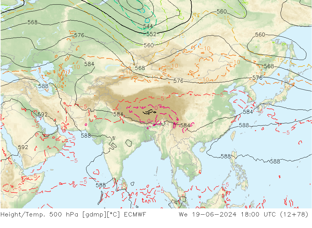 Z500/Rain (+SLP)/Z850 ECMWF ср 19.06.2024 18 UTC