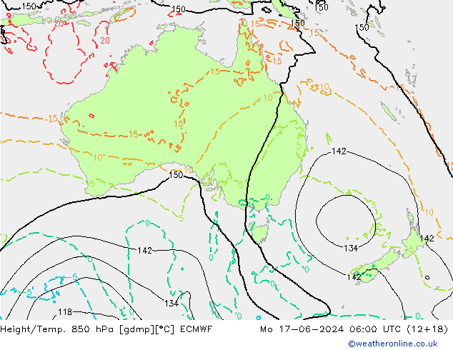 Hoogte/Temp. 850 hPa ECMWF ma 17.06.2024 06 UTC