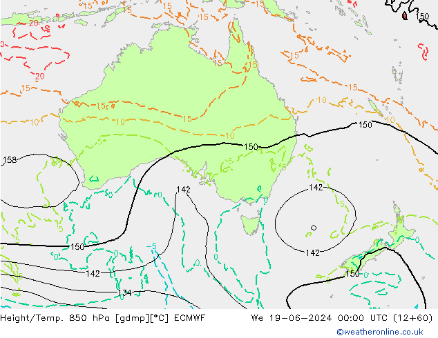 Z500/Rain (+SLP)/Z850 ECMWF Qua 19.06.2024 00 UTC